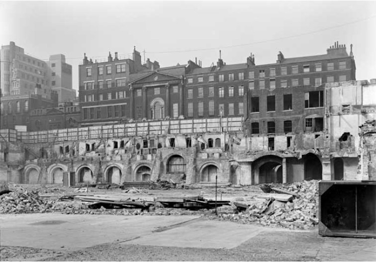 F tHE REMAINS OF ALDELPHI CELLARS AFTER THE 1936 BOMBINGS